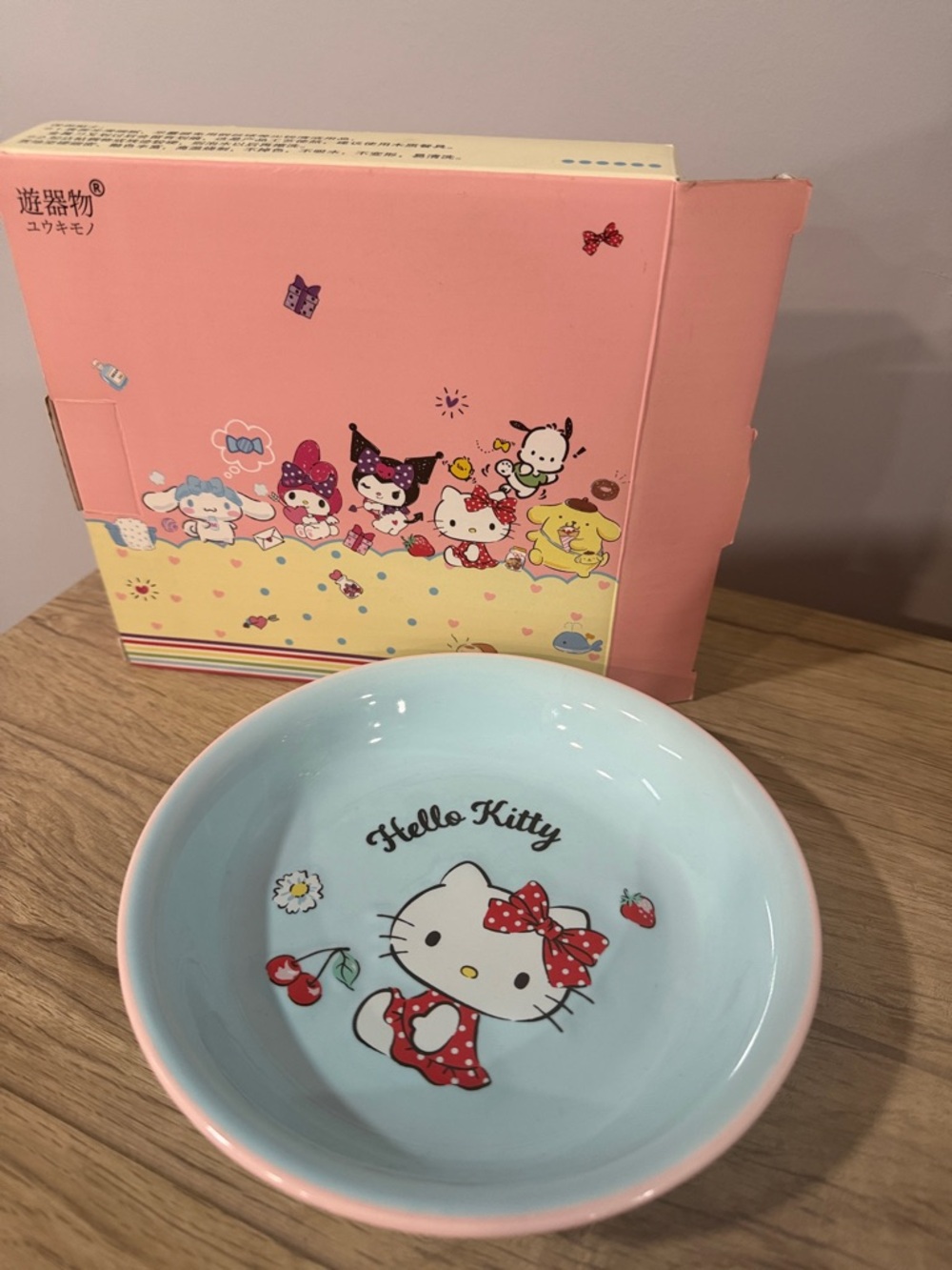 Hello Kitty Blue & Pink Ceramic Bowl